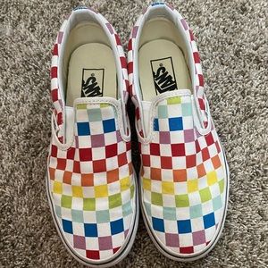 Multi-Colored Checkered Vans